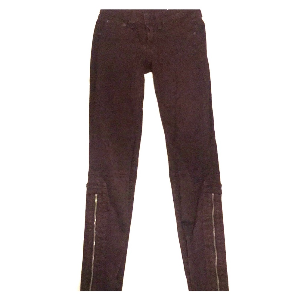 Rag & Bone Maroon Zip Ankle Jeans, Size 24